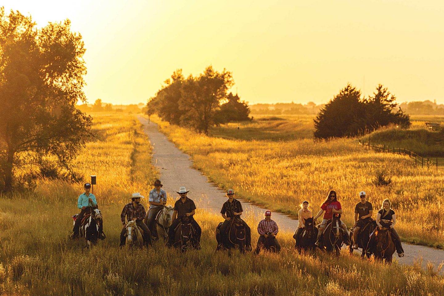 People ride horses along the Cowboy Trail near Long Pine in Brown County.