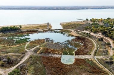 Aerial view of Methodist Cove, Harlan County Reservoir. Photo by Eric Fowler, Nebraskaland Magazine.