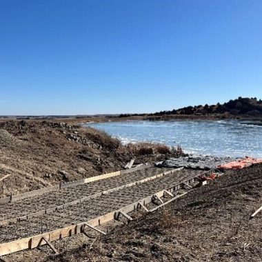 Boat ramp under construction.