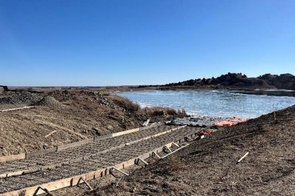 Boat ramp under construction.