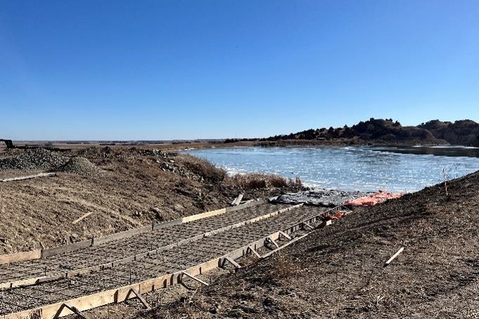 Boat ramp under construction.