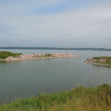 Mouth of bay on reservoir.