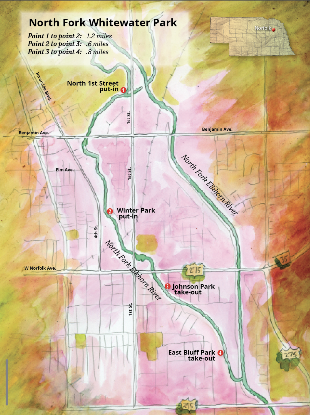 North Fork Whitewater Park Map