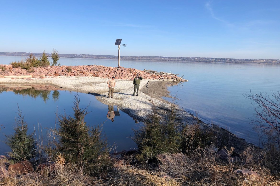 Mouth of South Shore bay on Lewis & Clark Reservoir.