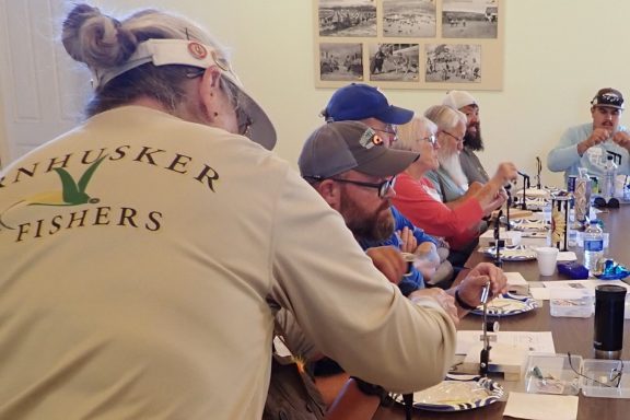 Fly-tying class. Photo by Daryl Bauer, Nebraska Game & Parks Commission.