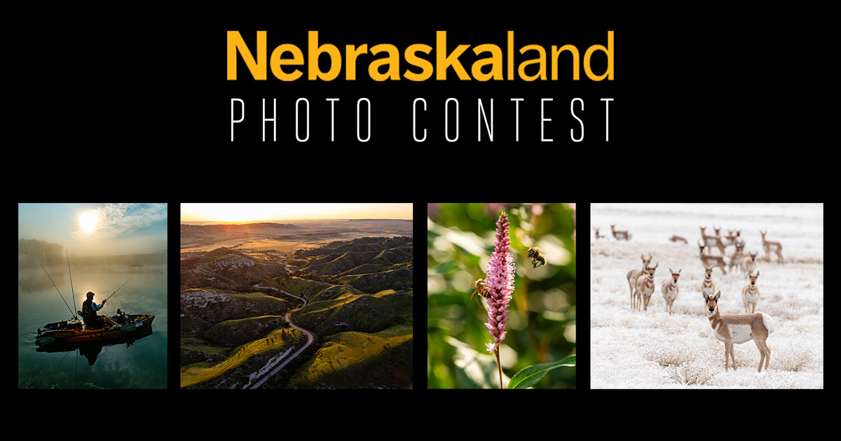 Nebraskaland Photo Contest graphic featuring four photographs of winning images from previous years.