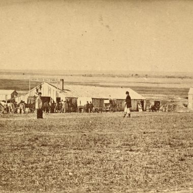 Southwest corner of Ninth and O streets, Lincoln, 1868.