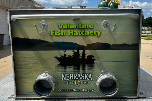 Rear view of Valentine State Fish Hatchery stocking truck. Photo by Nebraska Game & Parks Commission.