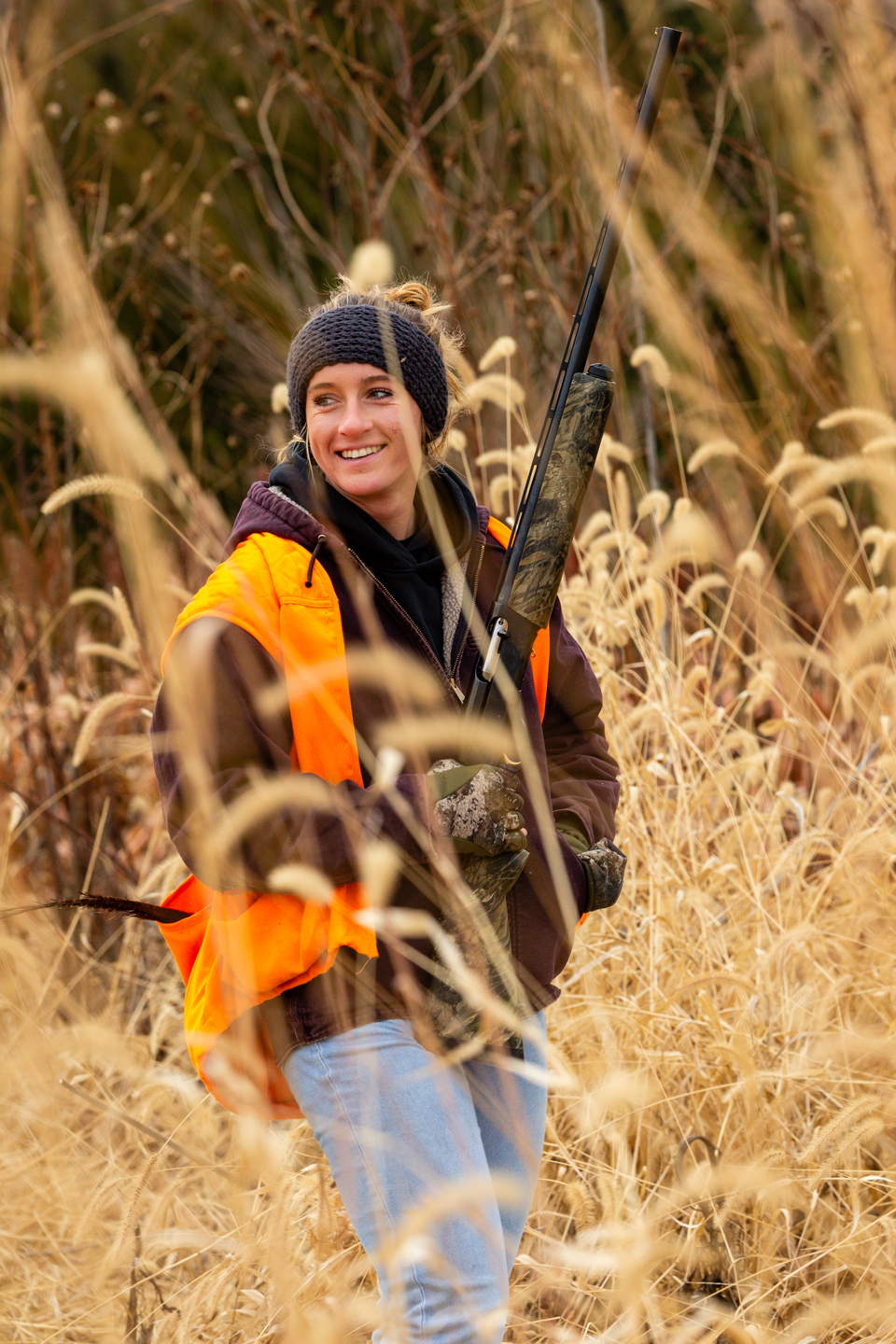When Jordy is with her family, like during this upland hunt, she is in full relaxation mode.