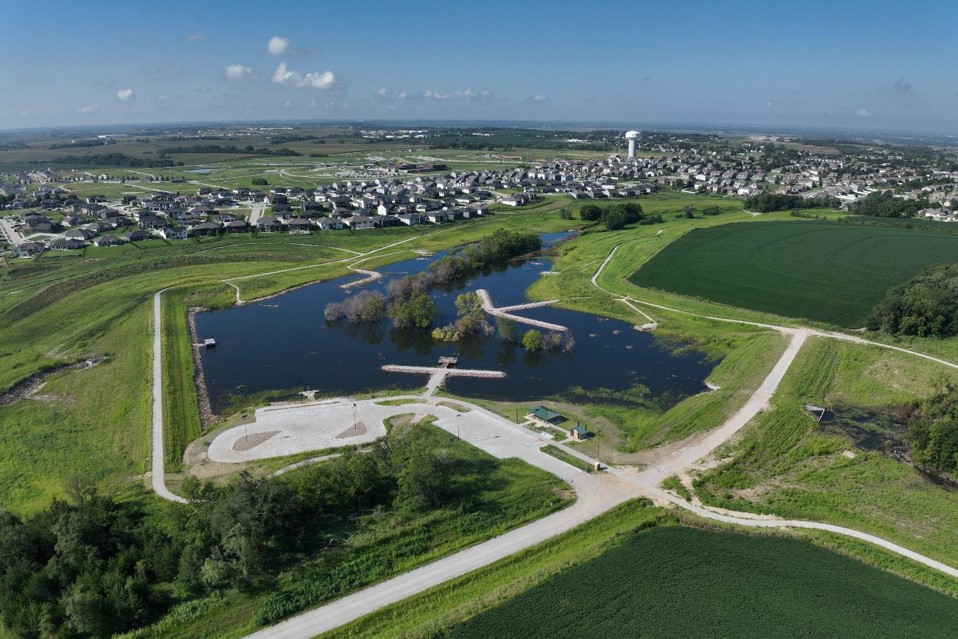 Aerial view of new Forest City Recreation Area in Gretna, Nebraska. Photo courtesy of Papio Missouri River Natural Resource District.