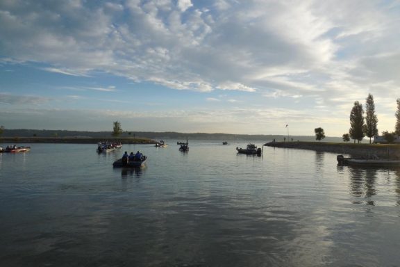 Boats in Weigand Marina, Lewis & Clark Reservoir. Photo by Daryl Bauer, Nebraska Game & Parks Commission.