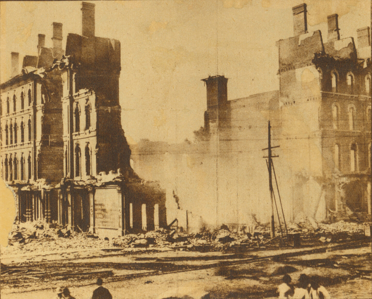 Aftermath of the Grand Central Hotel fire. NSHS RG2341-PH0-270