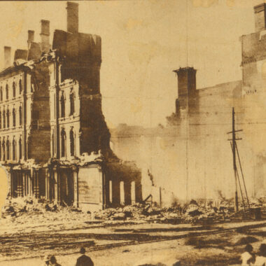Aftermath of the Grand Central Hotel fire. NSHS RG2341-PH0-270