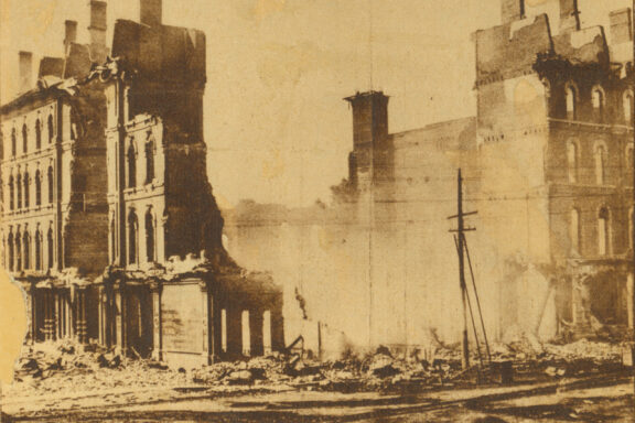 Aftermath of the Grand Central Hotel fire. NSHS RG2341-PH0-270