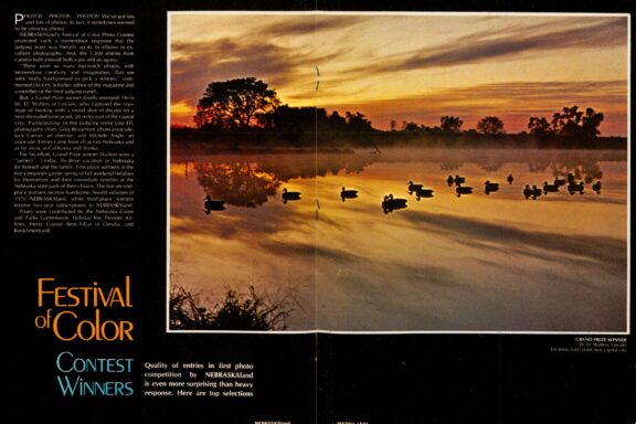 The March 1971 issue of Nebraskaland announced winners of the first photo contest.