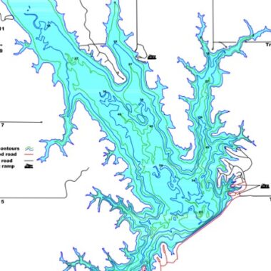 Contour map of Sherman Reservoir. Nebraska Game & Parks Commission.