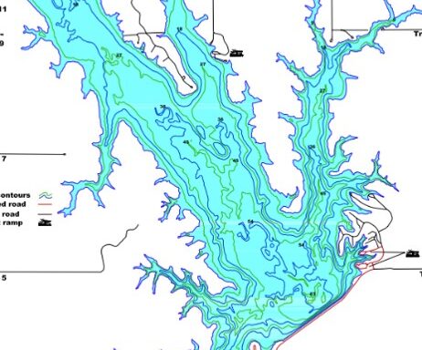 Contour map of Sherman Reservoir. Nebraska Game & Parks Commission.