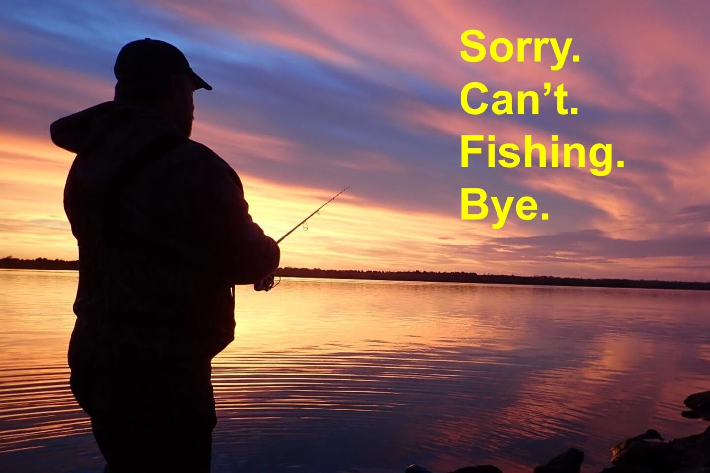 Sunset angler.  Sorry.  Can't.  Fishing.  Bye.  Photo by Daryl Bauer, Nebraska Game & Parks Commission.