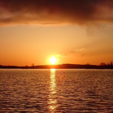 Sunset over water.