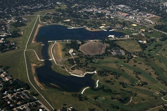 Aerial view of Holmes Lake.