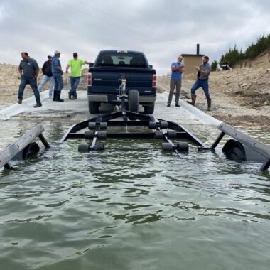 View of new boat ramp from the water.