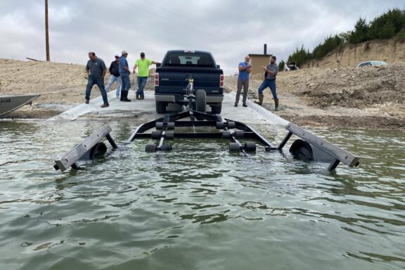 View of new boat ramp from the water.