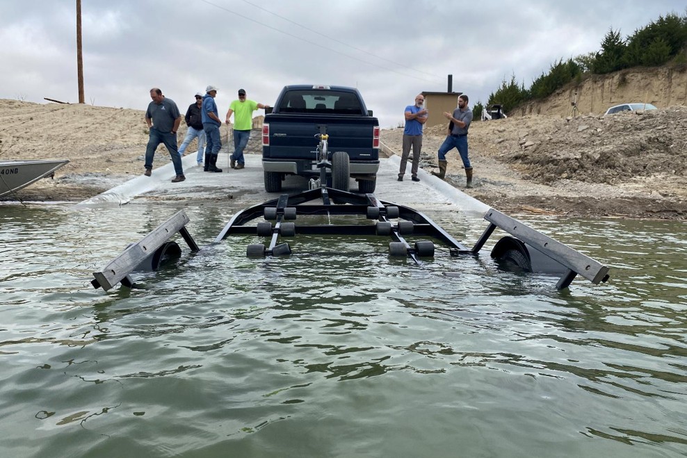 View of new boat ramp from the water.