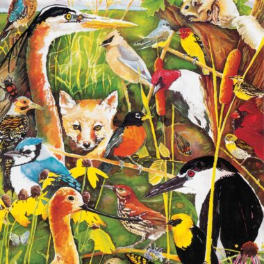 Watercolor and ink artwork for the “Teaming with Wildlife” poster to promote an excise tax on equipment to help fund wildlife efforts.