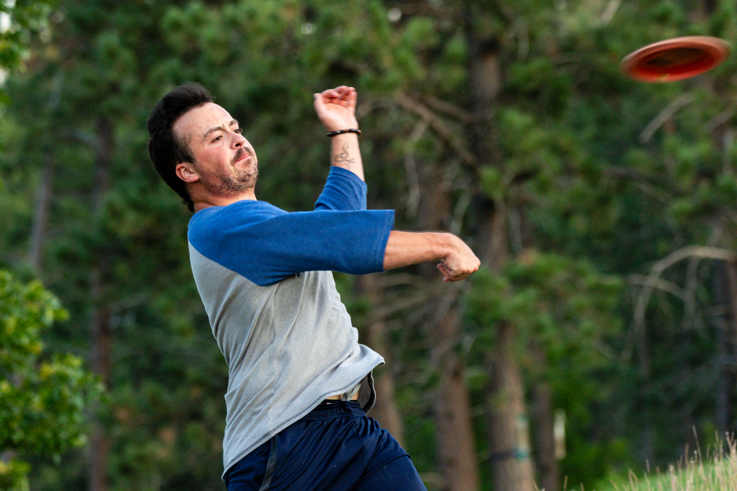 Frank Highfill throws a backhand at Chadron State Park.