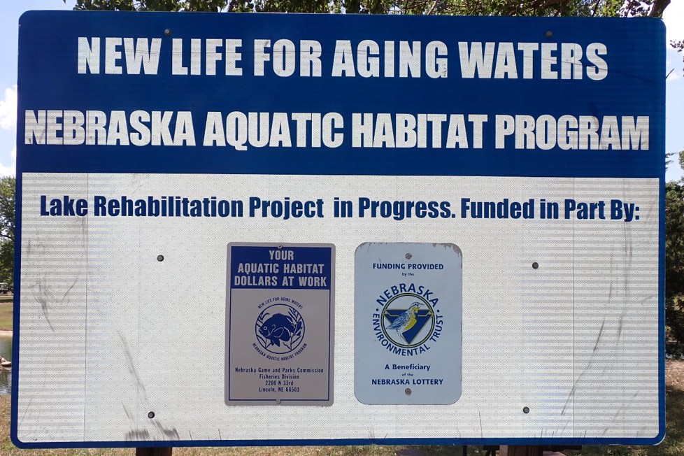 Aquatic Habitat Program project sign.