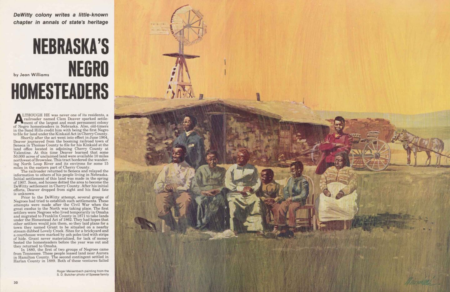 Roger Meisenbach painting form the S.D. Butcher photo of Speese family.
