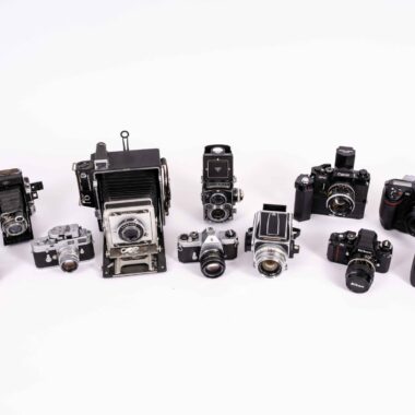 The evolution of cameras similar to ones that have been used by Nebraskaland photographers during the past 100 years ranges from box, folding, press, rangefinder, twin-lens reflex and Hasselblad, medium format, 35mm single-lens reflex, and digital SLR and mirrorless.